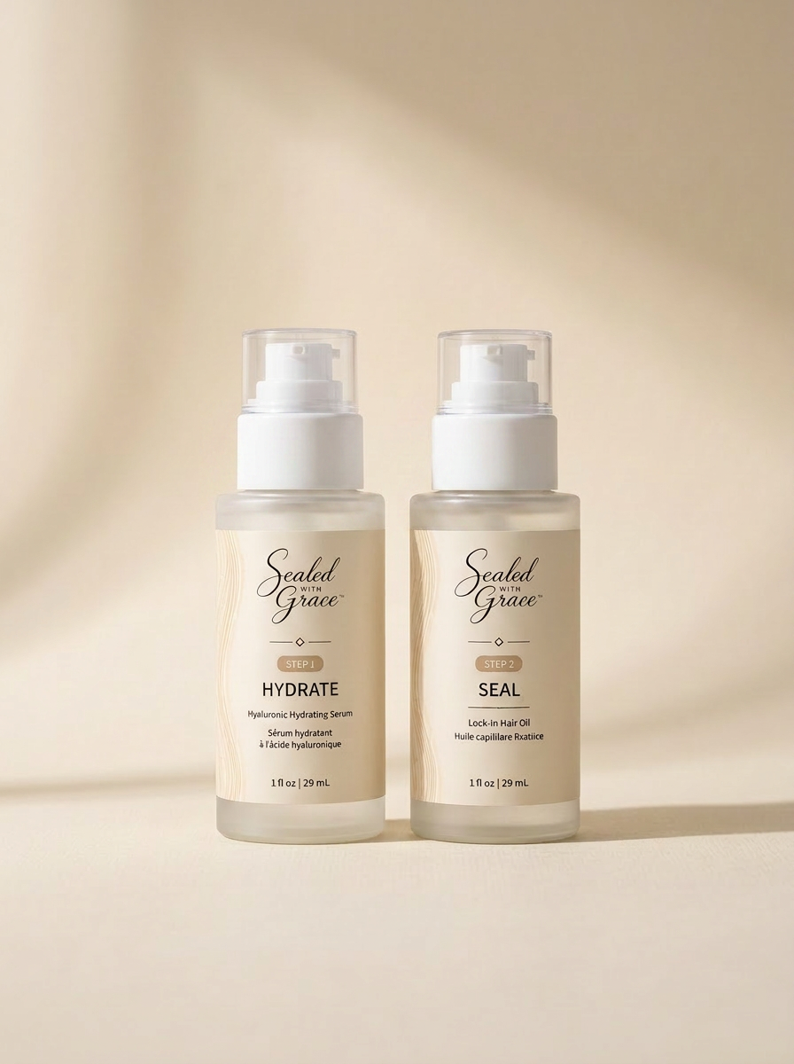Sealed With Grace haircare bottles